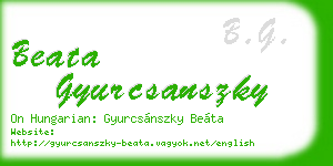 beata gyurcsanszky business card
